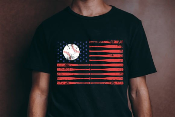 Baseball Shirt Usa Flag SVG for Graphics and T-Shirt Designs