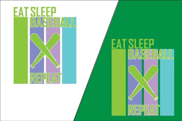 Eat Sleep Baseball Repeat Graphics & Print Templates