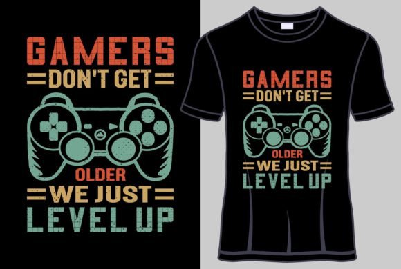 Gamers Saying Typography T Shirt Design Review