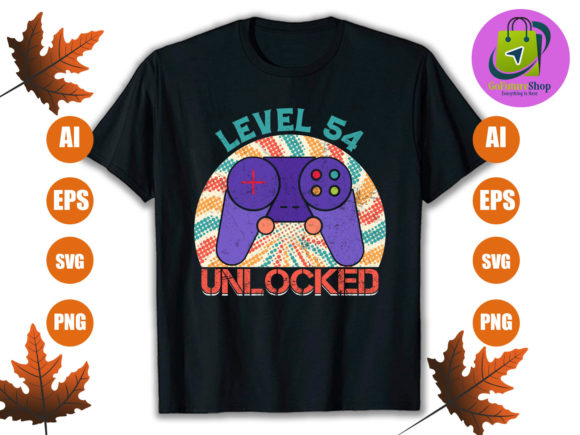 Level 54 Unlocked: Graphics for T-Shirt Designs